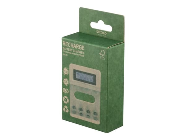 DELTACO - 4-6 t batterilader - (for 4xAA/AAA) - hvit