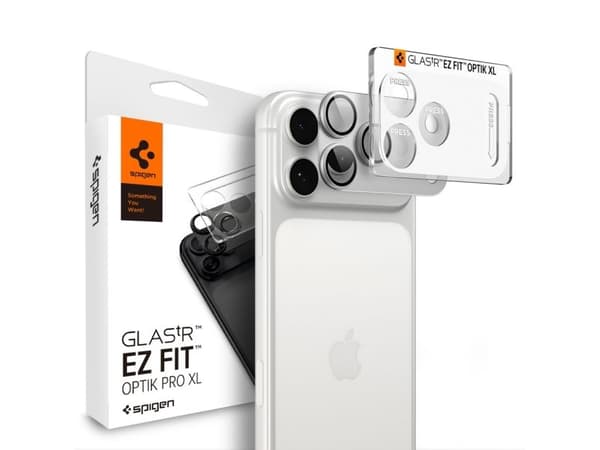 Spigen Optik Pro XL EZ Fit, Apple, iPhone 18 Pro Max, Reptålig, Dammresistent, Silver, 1 styck