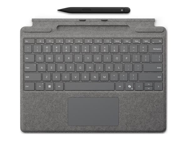 Microsoft Surface Pro Keyboard w/ Slim Pen, QWERTY, englanti, Kosketuslevy, Microsoft, Surface Pro 10 Surface Pro 9 Surface Pro 8 Surface Pro X, musta