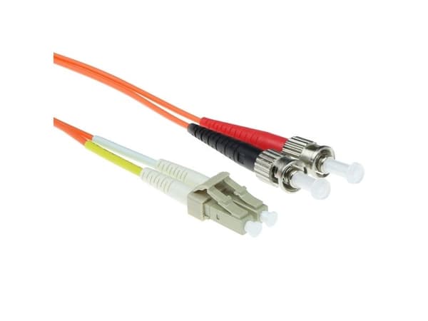 20 m LSZH multimod fiber patchkabel duplex, 50/125 OM2, LC/ST