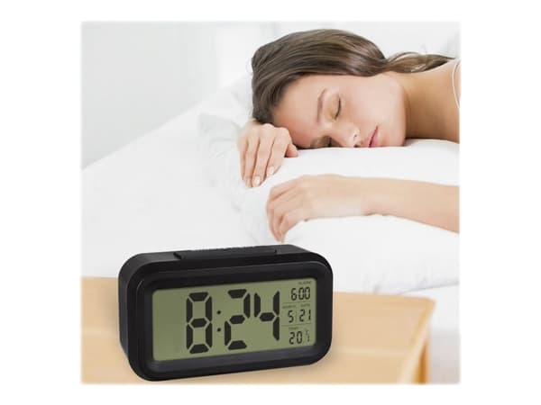 TFA LUMIO - Väckarklocka - rektangulär - elektronisk - skrivbord - svart