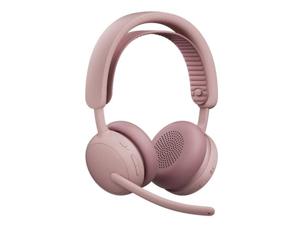 Logitech Zone Wireless 2 - Headset - på örat - Bluetooth - trådlös - aktiv brusradering - USB-C via Bluetooth-adapter - rosa - Certifierad för Micr...
