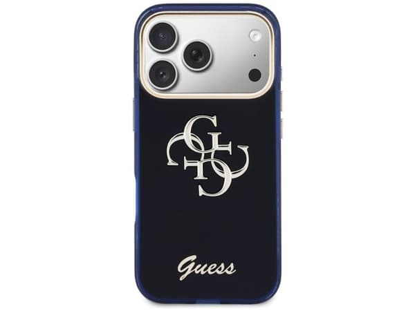 Guess IML 4G Script Metal-skal för iPhone 17 Pro - Blå