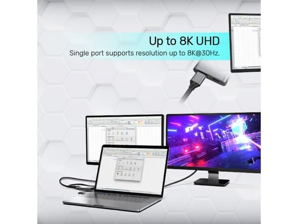 Unitek USB-sovitin V1404A USB-C - HDMI x2 Hopea (V1404A)