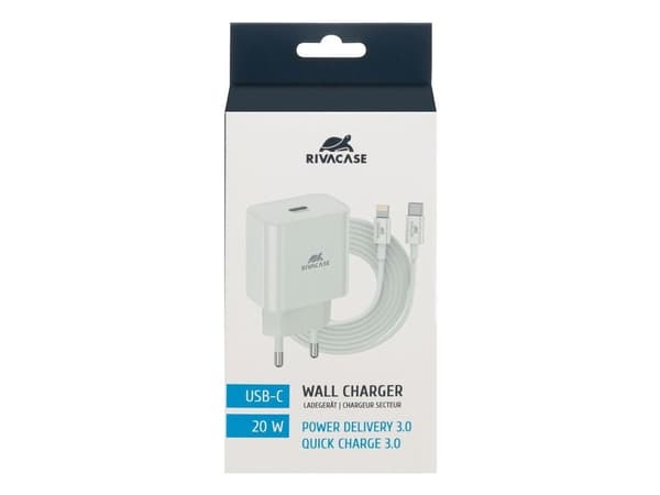 Rivacase PS4101, Automatisk, AC, 1 m, Vit
