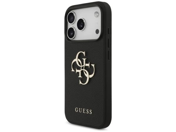 Guess Grained Big 4G & Classic loggdeksel til iPhone 17 Pro - sort