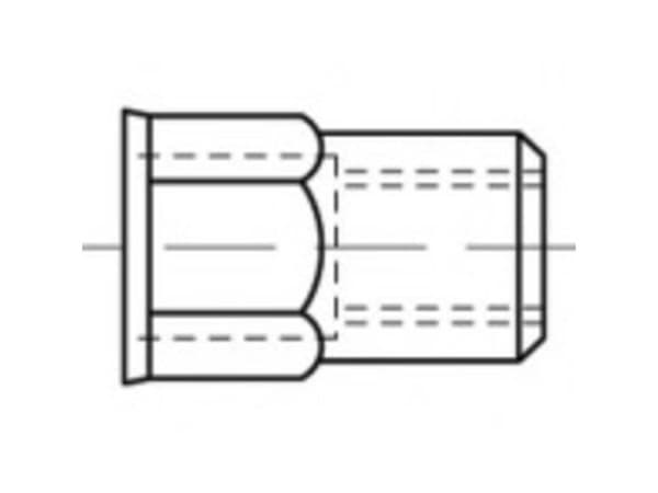 TOOLCRAFT TO-5444337 blindnitsmutter M6 stål, 250 st
