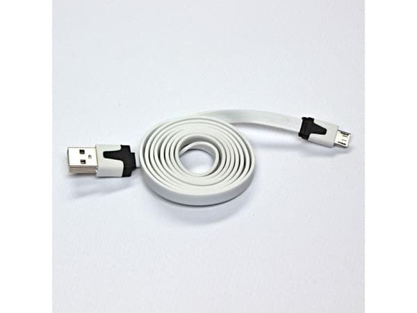 USB-kabel Logo USB-A til microUSB 1 m hvit