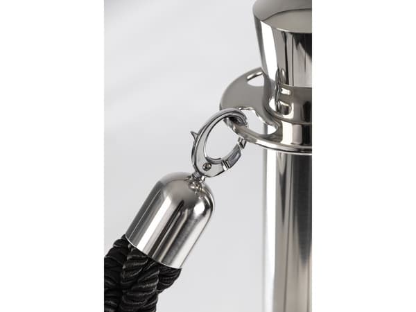 Securit® CLASSIC CHROME sperresett med 2 stolper og 1 sort tau