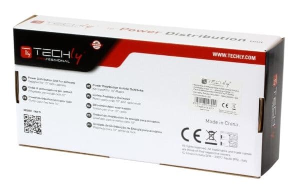 Techly PDU strømskinne 10" 1U 4x Schuko 1,8 m (I-CASE M10-4ITY)
