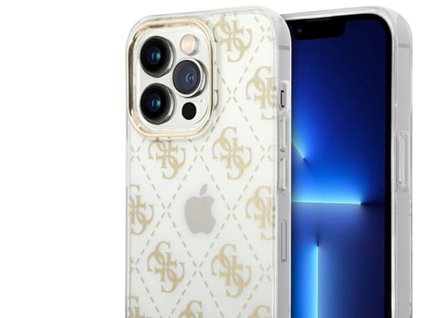 Hurtel Guess GUHCP14LHG4MHG iPhone 14 Pro 6.1" gull/gull hardcase 4G mønster script