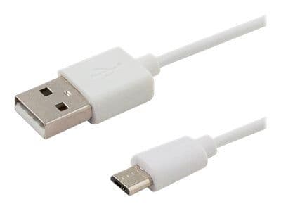 Savio CL-124, 2 m, USB A, Micro-USB B, USB 2.0, 480 Mbit/s, Valkoinen