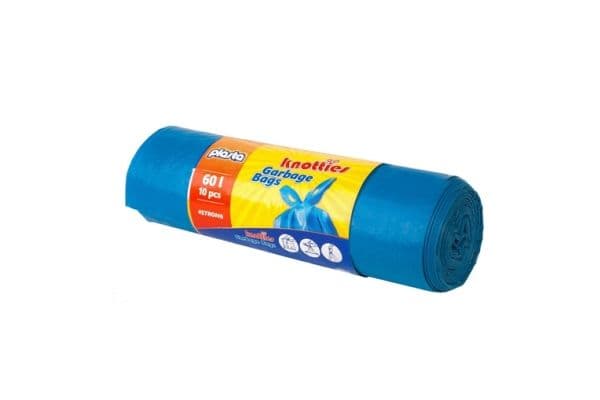 Søppelsekker plast knuter 60L 10 stk