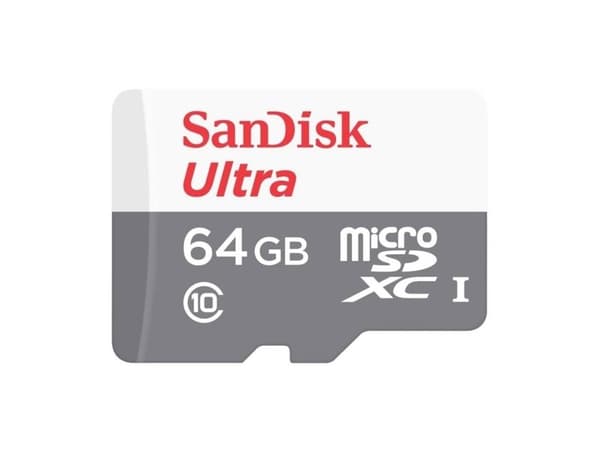 SanDisk Ultra - Flashminnekort (microSDHC til SD-adapter inkludert) - 64 GB - Class 10 - microSDXC UHS-I