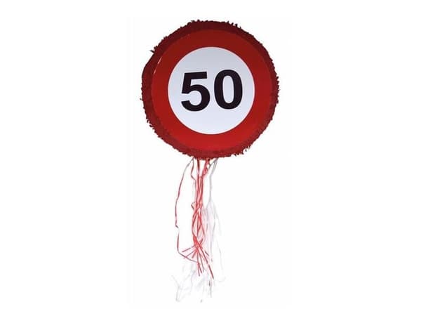 Træk pinata trafikskilt 50