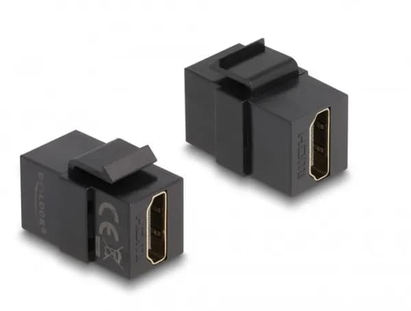 DeLOCK 87875, litteä, musta, HDMI, HDMI, HDMI, naarasliitin