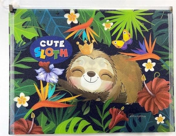 A4+-mapp med plastdragkedja Sloth FRESH