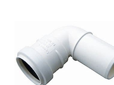 50 mm x 45° Bøjning afløb hvid PP