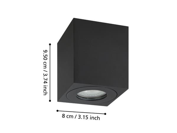 EGLO TORRECOLA UDE LOFT 80X80 GU10 IP44 SORT