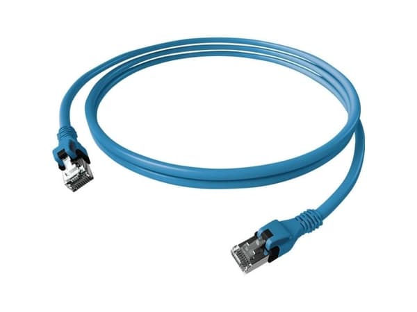 Easylan CPP1OBABAB0005 RJ45 Nätverkskabel, patchkabel CAT 6A S/FTP 0,5 m Blå 1 st