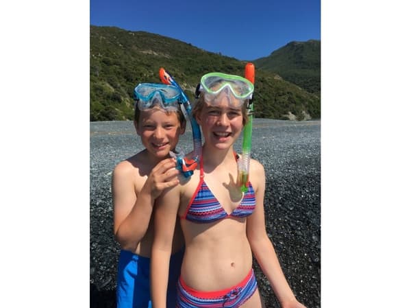 SCHILDKRÖT junior snorkelsett “Barbados”, 2-delt, blå