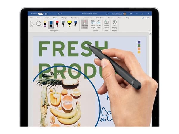 Microsoft Surface Slim Pen 2 - Aktiv stift - 2 knapper - Bluetooth 5.0 - matt svart - for Microsoft Surface Hub 2S, Laptop Studio, Pro 8, Pro 9, Pr...