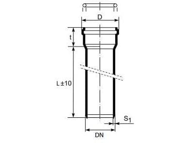 32 x 500 mm Röravlopp vit PP