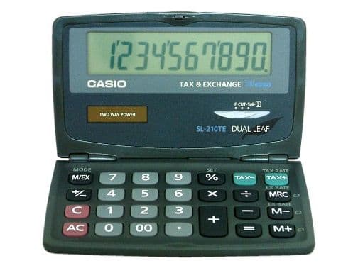 Casio SL-210TE - Fickkalkylator - 10 siffror - batteri, solcellspanel