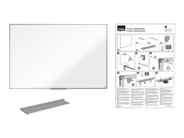 Nobo Basic - Whiteboard-tavla - väggmonterbar - 900 x 600 mm - stål - magnetisk - vit - silverram