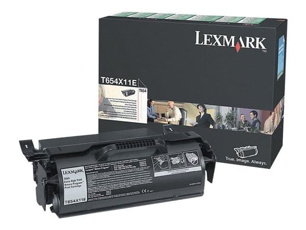 Lexmark T654 Extra High Yield Return Program Print Cartridge, Musta