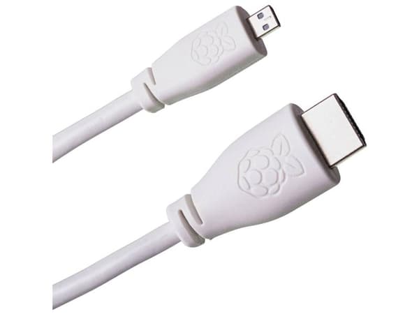 Kabel microHDMI til HDMI S/S 1,0 m hvit (1 m bulk)