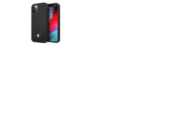 BMW lærperforert deksel til iPhone 12 Pro Max - svart