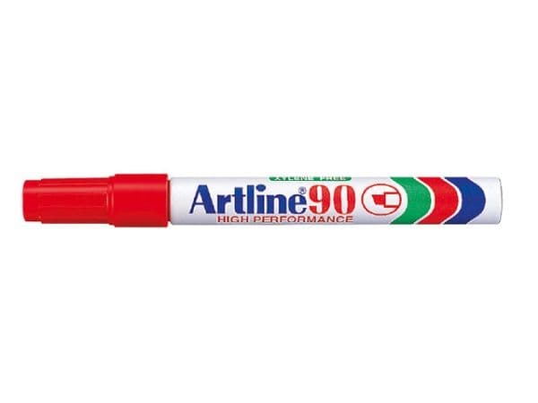Marker Artline® 90 permanent rød 2-5mm - (12 stk.)