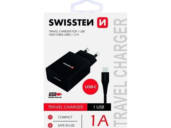 Swissten lader 1x USB-A 1 A (22064000)