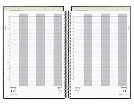Aftalekalender A4 dag sort PP-plast 2027