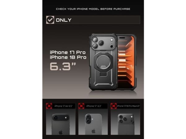 Supcase Grip Pro Mag MagSafe Case for iPhone 18 Pro / 17 Pro - Black