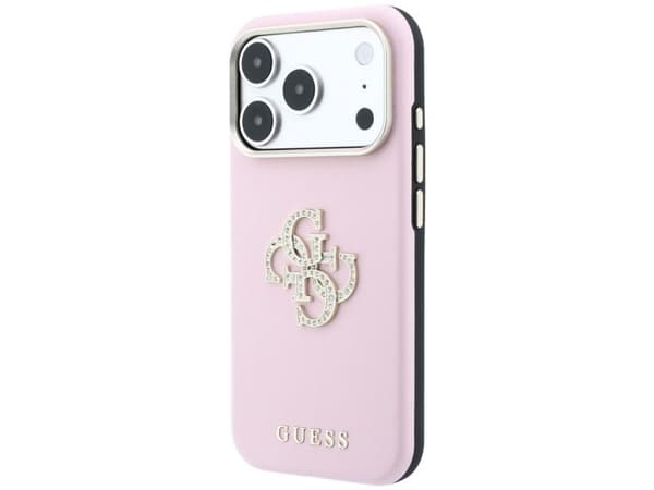 Etui Guess Smooth & Big Strass Logo do iPhone 18 Pro / 17 Pro rózowy