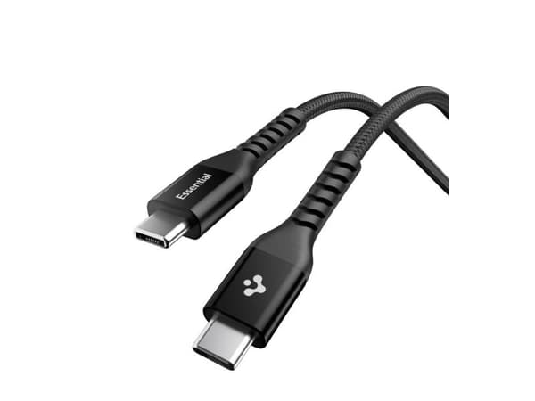 Spigen EB10010CCA Essential, 1 m, USB C, USB C, USB 2.0, 0,48 Gbit/s, Svart