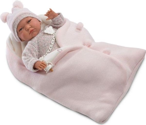 Llorens docka - bebis i rosa liggvagn, 42 cm (74048)