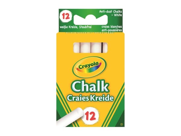 Crayola Anti Dust Kritt - Hvit 12 stk