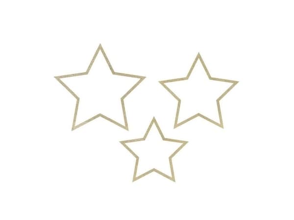 Træstjerner med guld glimmer