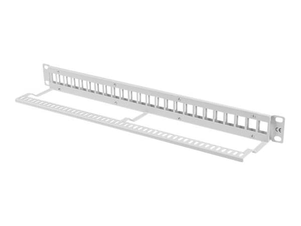 Lanberg PPKS-1024-S - Patchpanel (blank) - stativmonterbar - grå - 1U - 19" - 24 porte