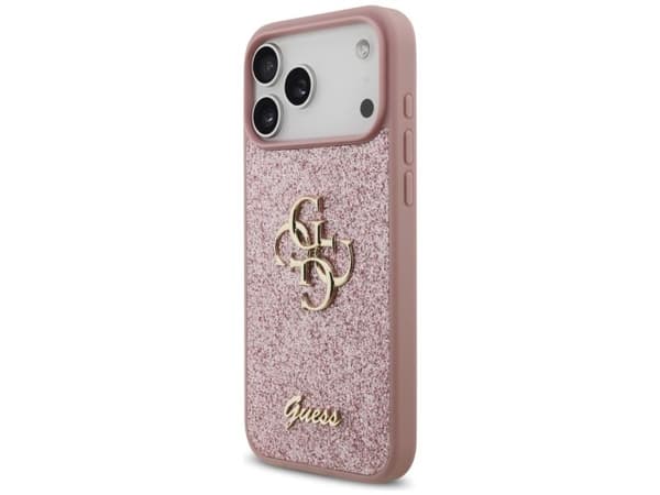 Guess Fixed Glitter Big 4G Case for iPhone 18 Pro Max / 17 Pro Max - Pink