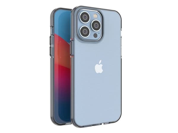 Spring Case-fodral för iPhone 14 Pro Max silikonfodral med ram - svart