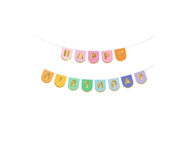 Pastel Happy Birthday banner