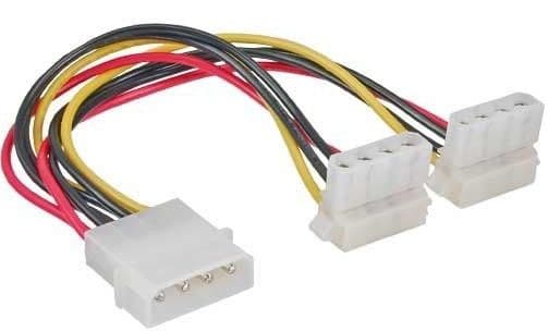 InLine 29659W, Molex (4-pin), Molex (4-pin), 0,15 m, Hankjønn, Hunkjønn, 90°