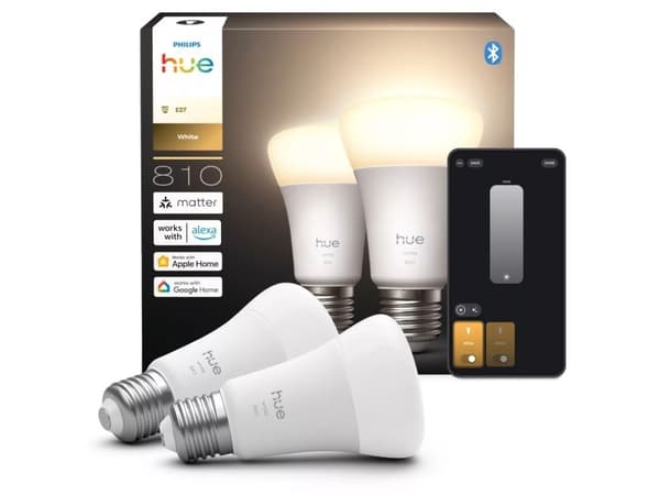 Philips Hue W 810 A60 2P EU, E27, 7 W, varm-hvit til kald-hvit, Bluetooth