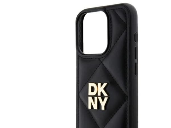 DKNY Quilted Stack Logo-skal för iPhone 15 Pro - svart