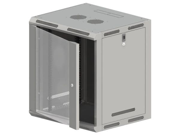 ALANTEC - Skåp - väggmontering - grå - 15U - 19"