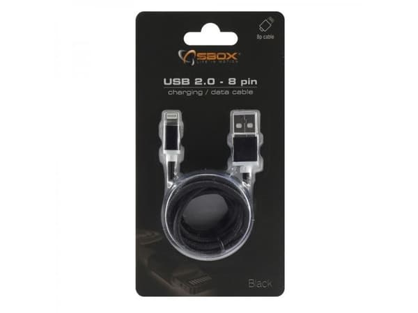 SBOX IPH7-B, Lajittelu, USB A, Lightning, 1,5 m, Hanstik, Hanstik
